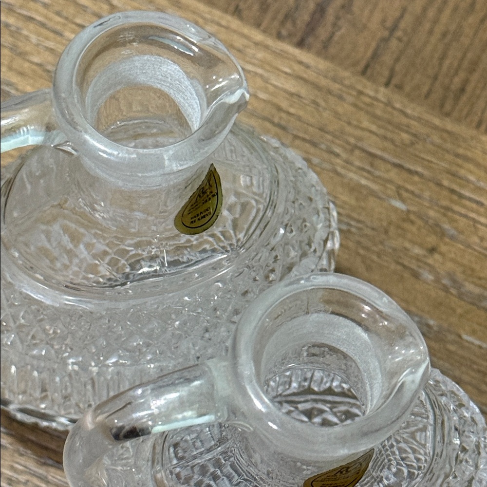 Set of 2 Vintage Italy Royal Crystal Rock 24% Lead Crystal Glass Cruet Set - Picture 11 of 11